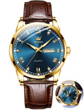 OLEVS Watches for Man 6896 Golden Blue