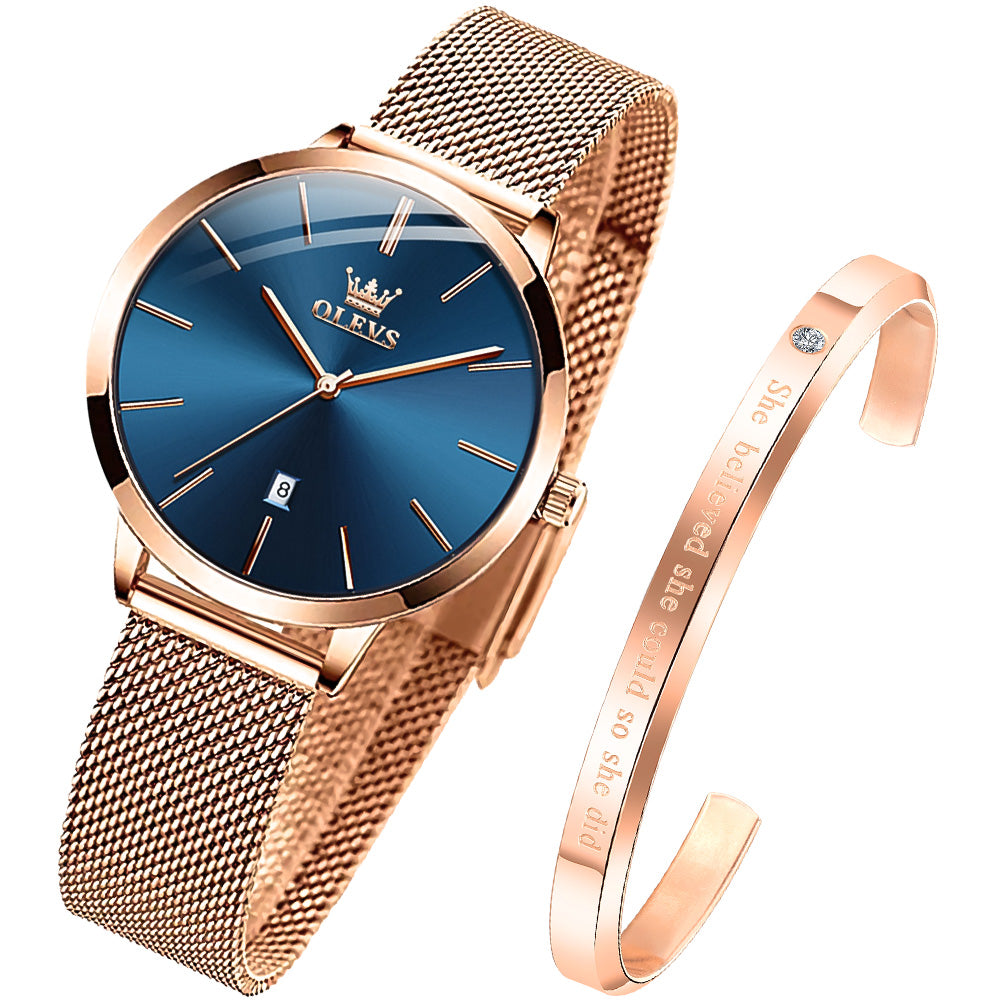 OLEVS Watches for Woman 5869 Rose Blue DW