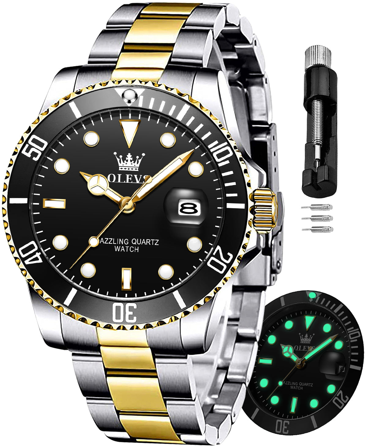 OLEVS Watches for Man 5885 Golden Black