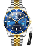 OLEVS Watches for Man 9809 Golden Blue