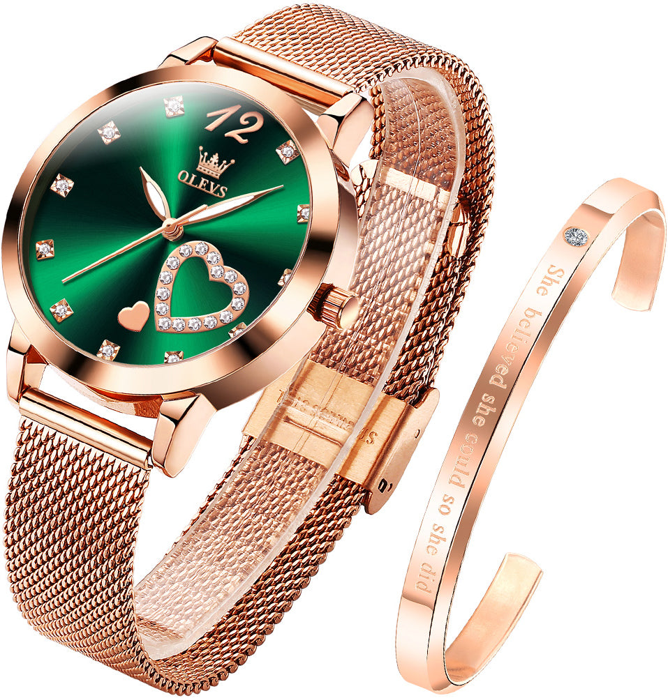 OLEVS Watches for Woman 5189 Rose Green DW