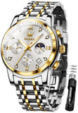 OLEVS Watches for Man 2858 Golden White