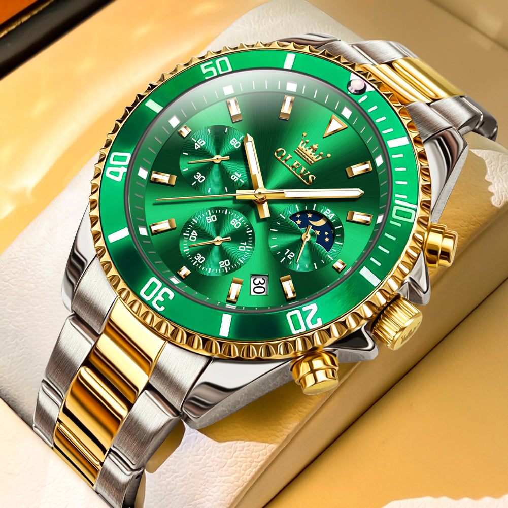 OLEVS Watches for Man 2870 Golden Green