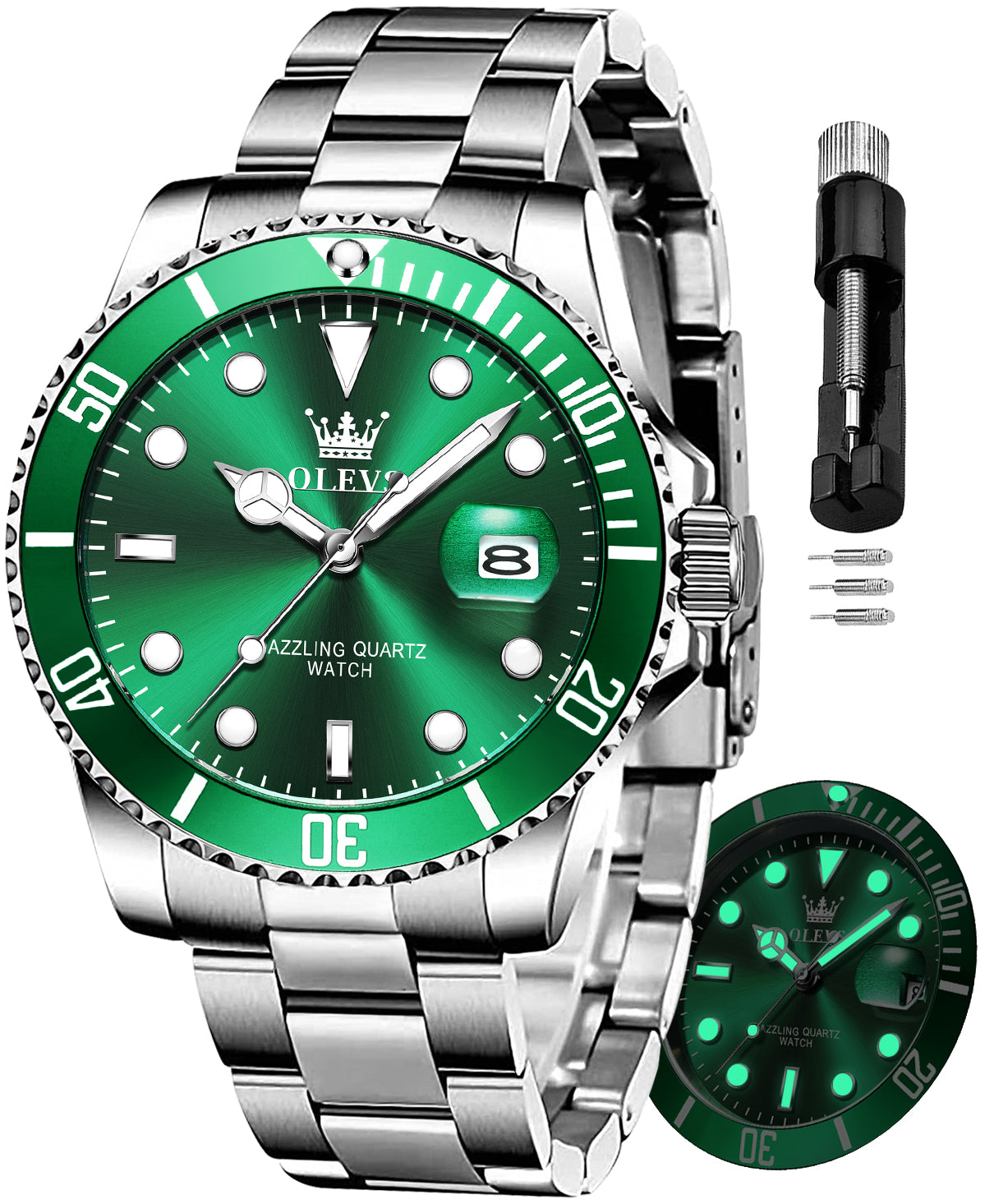 OLEVS Watches for Man 5885 Green