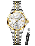 OLEVS Watches for Woman 3620 Golden White