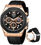 OLEVS Watches for Man 9911 Rose Black
