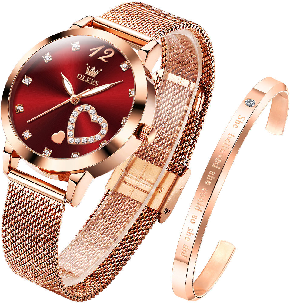OLEVS Watches for Woman 5189 Rose Red DW
