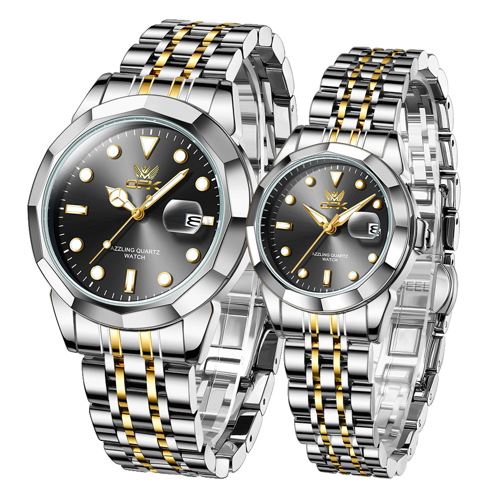OLEVS 8170 Couple Watch Valentines Couple Matching Watches His and Her Couple Set Wrist Watch Men and Women Lovers Wedding Waterproof Romantic Gifts Set of 2