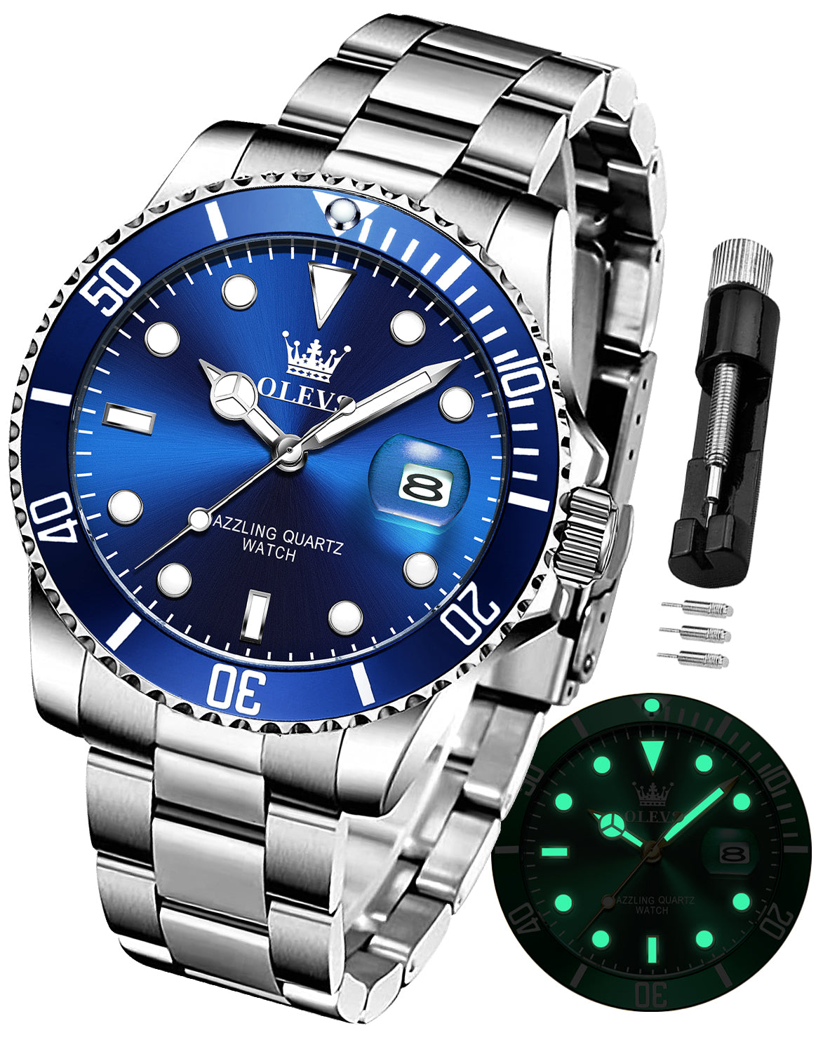 OLEVS Watches for Man 5885 Blue