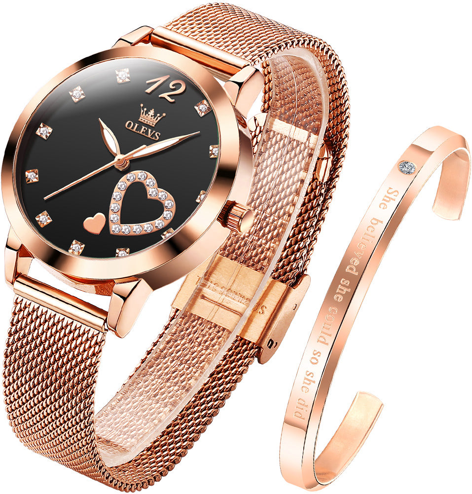 OLEVS Watches for Woman 5189 Rose Black DW
