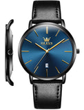OLEVS  5869 Watches for Men Minimalist Ultra Thin Fashion Casual Analog Quartz Date Watch Waterproof Slim Simple Big Face Dress Mens Wrist Watches with Retro Leather Band for Men Reloj para Hombre