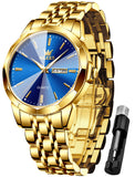OLEVS Watches for Man 3615 Golden Blue -QJ