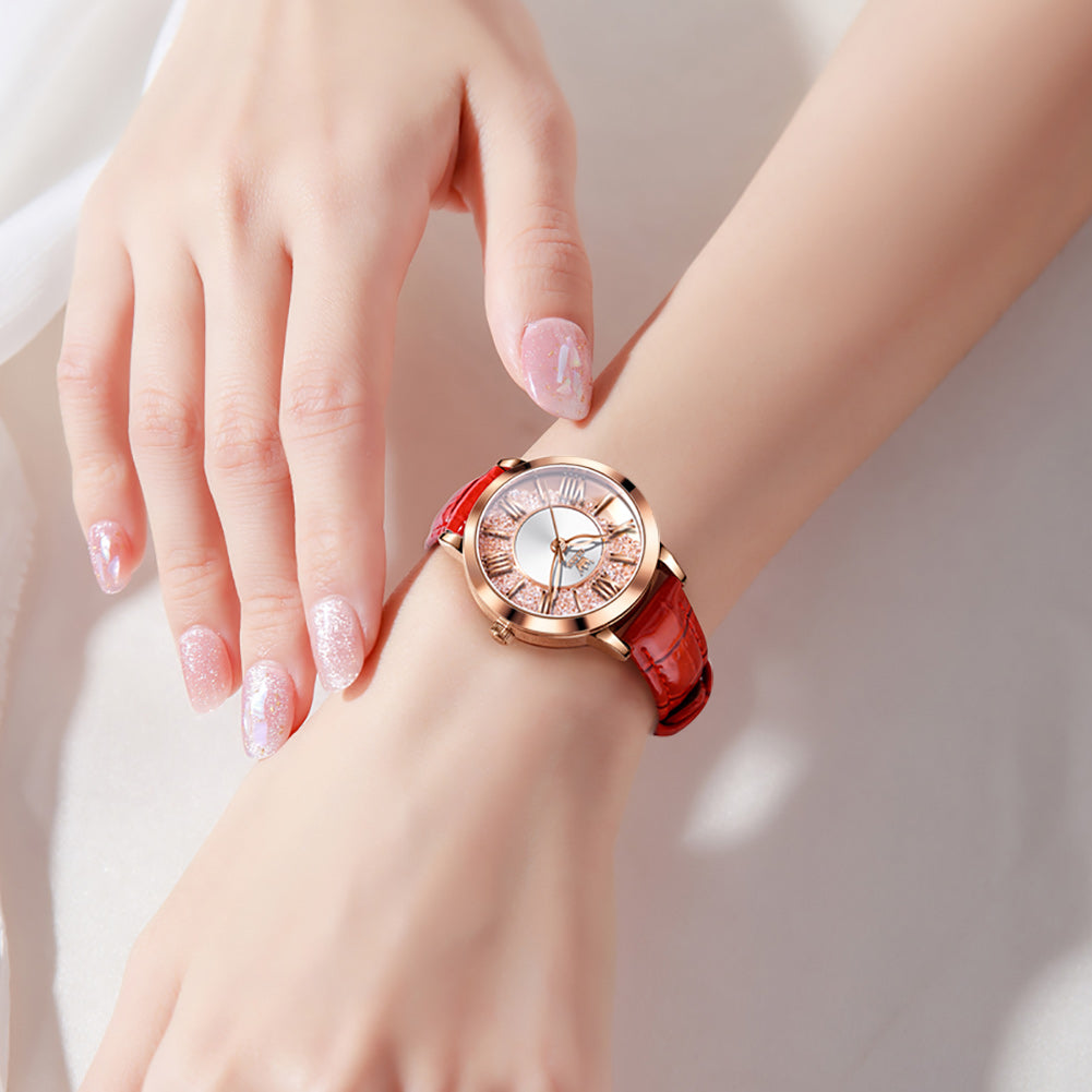 Red Strap-Full Rose gold