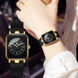 Black Strap-Black Dial Gold Trim