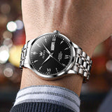 Silver Strap-Black Dial Silver Trim