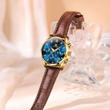 OLEVS Watches for Woman 5532 Golden Blue