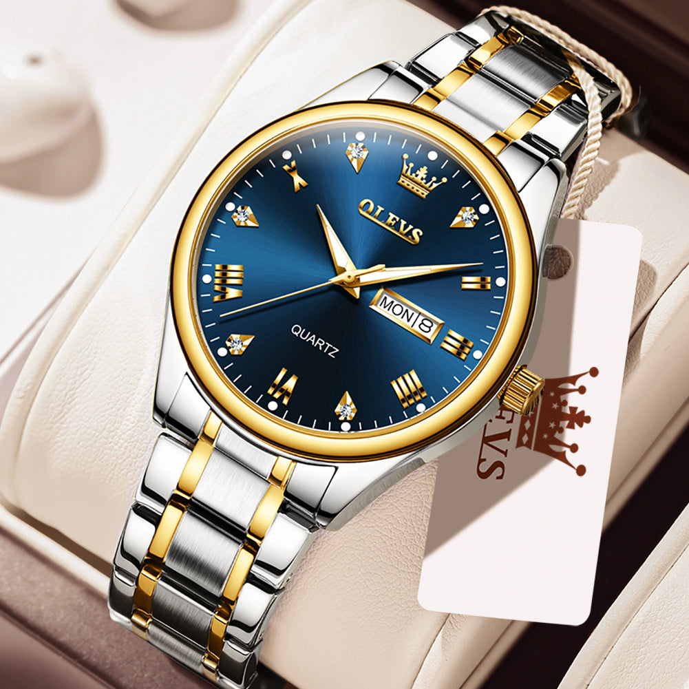 OLEVS Watches for Man 5563 Golden Blue