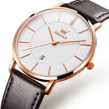 OLEVS  5869 Watches for Men Minimalist Ultra Thin Fashion Casual Analog Quartz Date Watch Waterproof Slim Simple Big Face Dress Mens Wrist Watches with Retro Leather Band for Men Reloj para Hombre