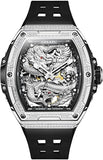 OLEVS Automatic Watch for Men 44MM Large Dial Self-Winding Diamond Waterproof Stainless Steel Wrist Watches Tourbillon Skeleton Mechanical