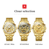 OLEVS Watches for Man 9913 Golden Black