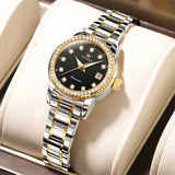 OLEVS 7003 Automatic Watches for Women Stainless Steel Durable Women's Watches Waterproof Business Womens Luxury Watches Fashion Luminous Date Self Winding Watches for Women Reloj para Mujer
