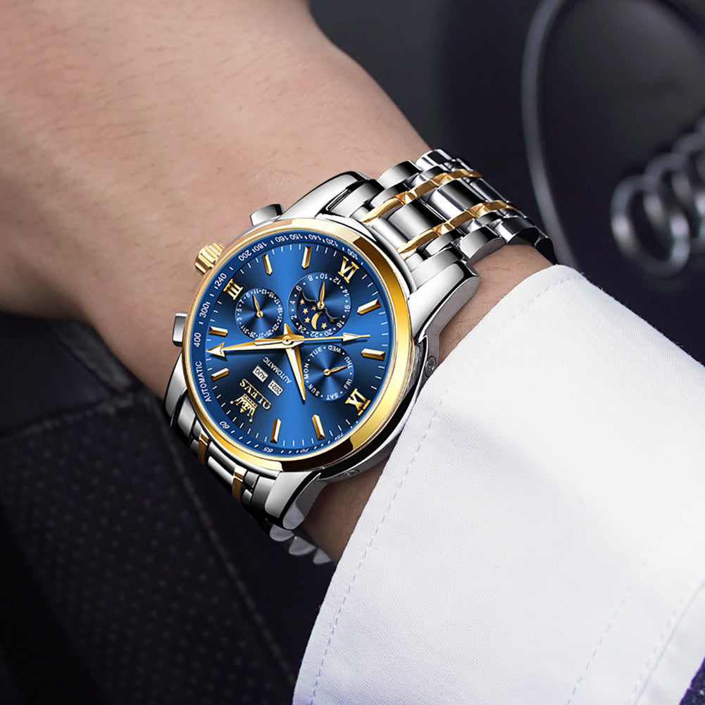 Two Tone Strap - Blue Dial Gold Trim