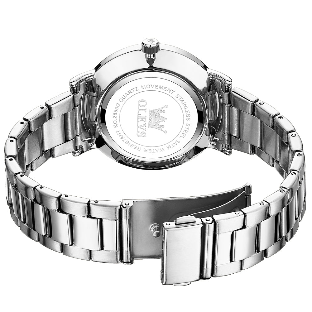  OLEVS Black Watches for Men Watch Men Stainless Steel