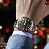 Two Tone Strap-Black Dial Gold Trim