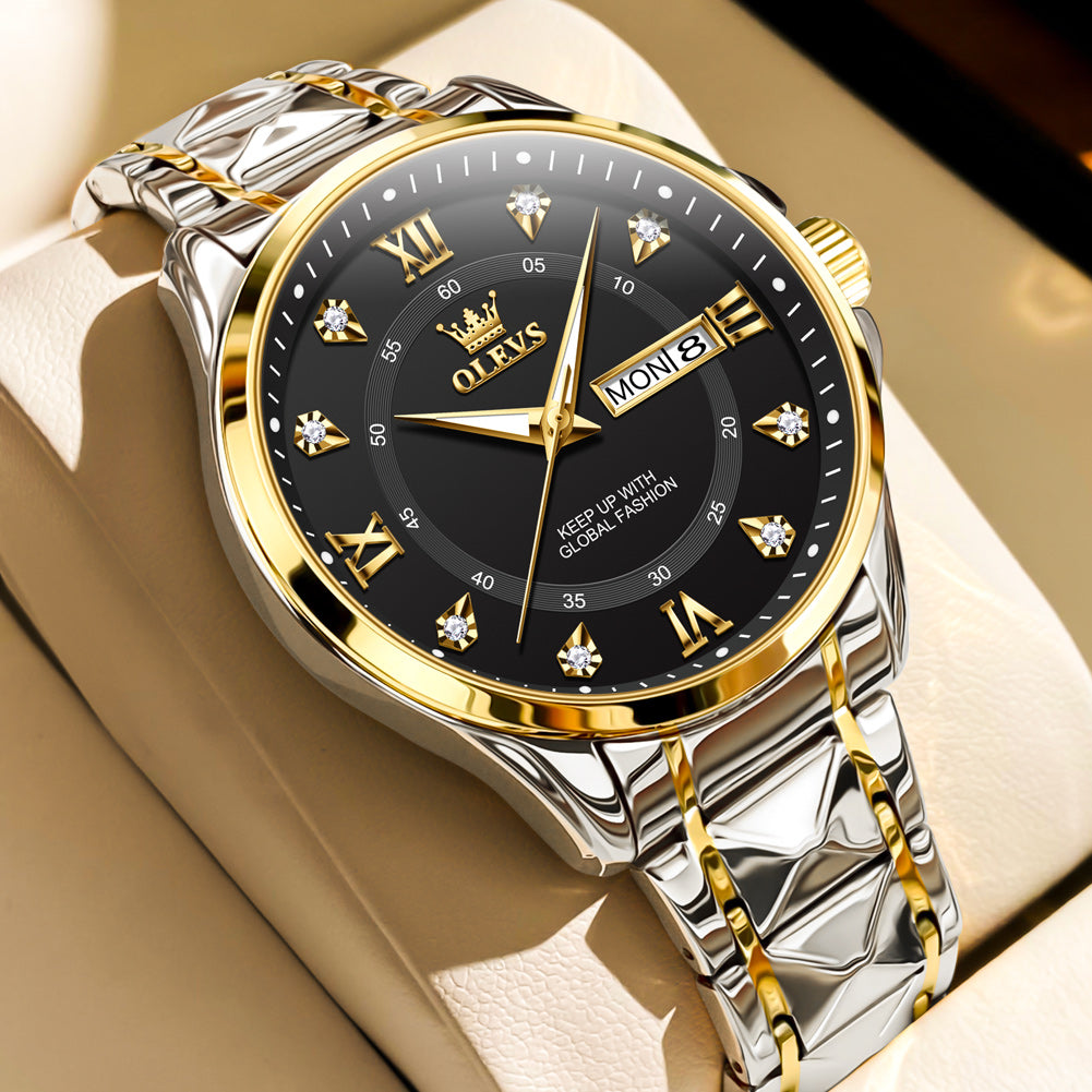 OLEVS Watches for Man 2906 Golden Black
