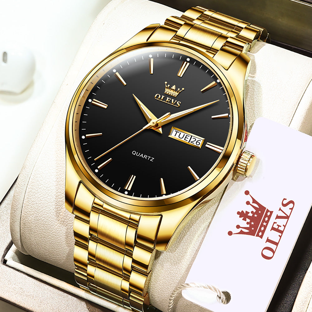 OLEVS Watches for Man 6898 Golden Black
