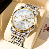 OLEVS Watches for Man 5513 Golden White