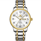 Two Tone Strap-White Dial Gold Trim