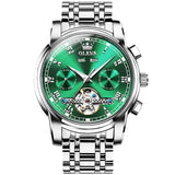 Silver Strap - Green Dial Silver Trim