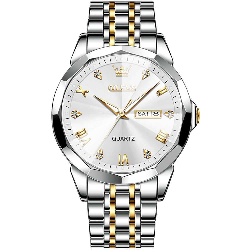 Two Tone Strap - White Dial Silver Trim