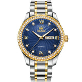 Two Tone Strap - Blue Dial Gold Trim