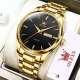 OLEVS 6898 Men Watches Stainless Steel Man Watch with Date, Bussiness Watches for Men,Luminous Quartz Mens Watches