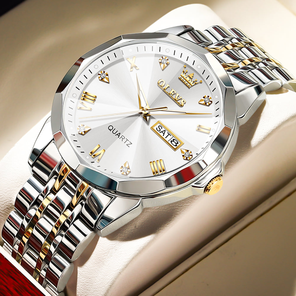 OLEVS  Watches for Man 9931 Golden White