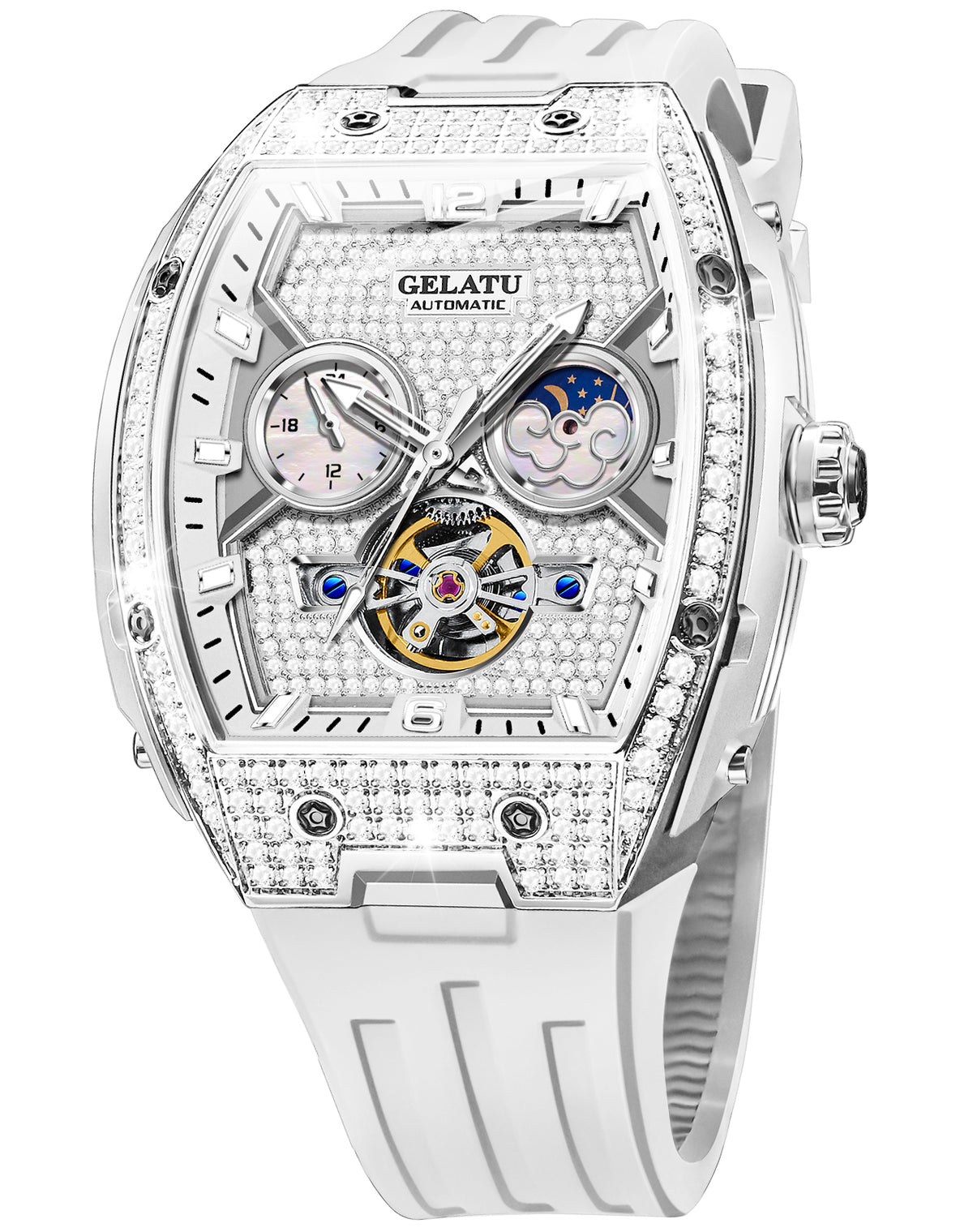 OLEVS 6016 Womens Automatic Watch Self Winding Original Diamond Luxury Date Ladies Dress Classic Luminous Waterproof Wrist Watches