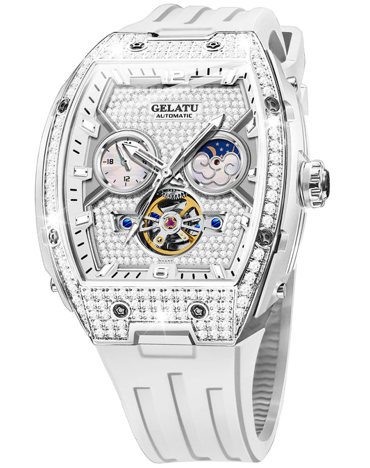 OLEVS 6016 Womens Automatic Watch Self Winding Original Diamond Luxury Date Ladies Dress Classic Luminous Waterproof Wrist Watches