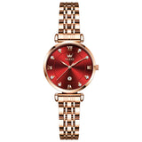 OLEVS 5866 Rose Gold Watch for Women Diamond Luxury Dress