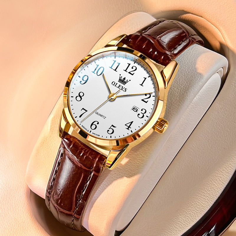 OLEVS Watches for Woman 5566 Golden White