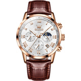 Brown Strap - White Dial Rose Trim