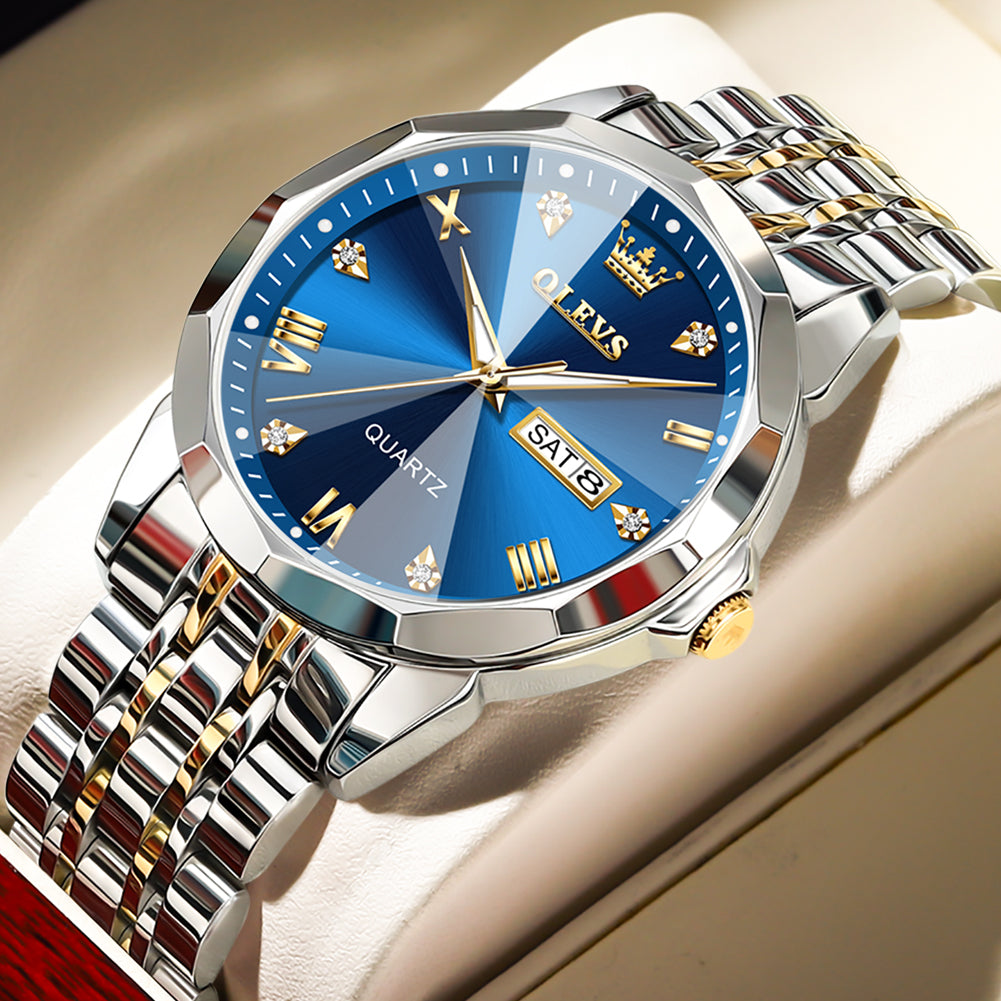 OLEVS Watches for Man 9931 Golden Blue