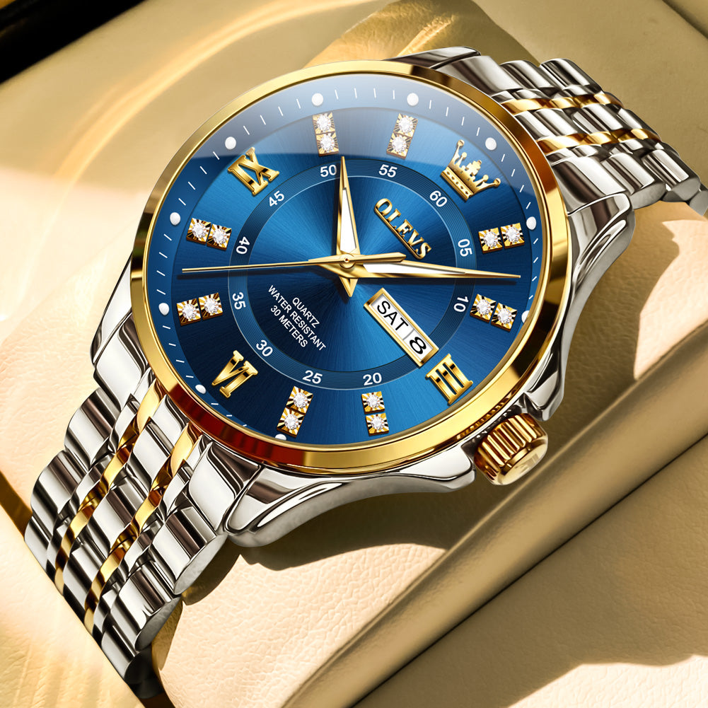 OLEVS Watches for Man 3620 Golden Blue