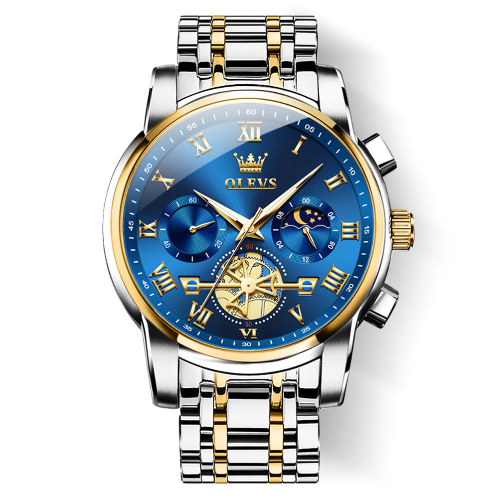 Two Tone Strap - Blue Dial Gold Trim