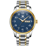 Two Tone Strap - Blue Dial Gold Trim