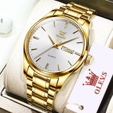 OLEVS Watches for Man 6898 Golden White