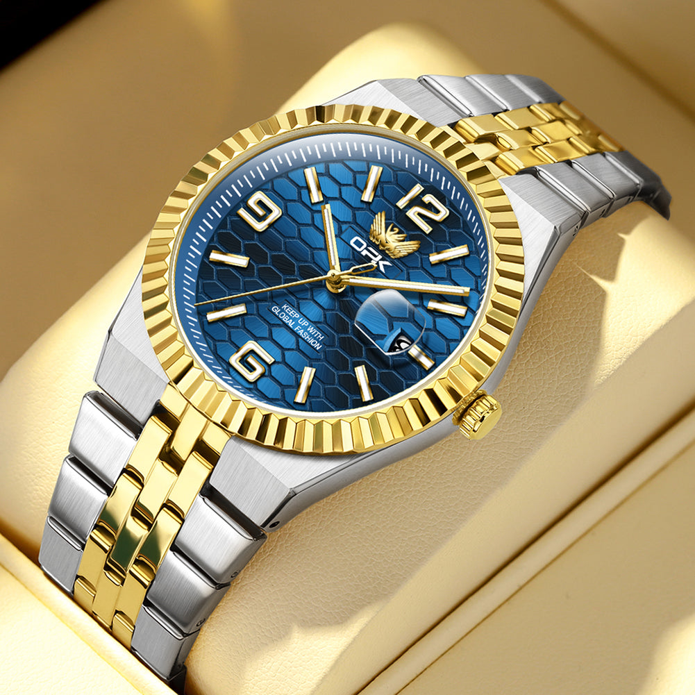 OLEVS Watches for Man 8186 Golden Blue
