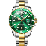 Two Tone Strap - Green Dial Gold Trim