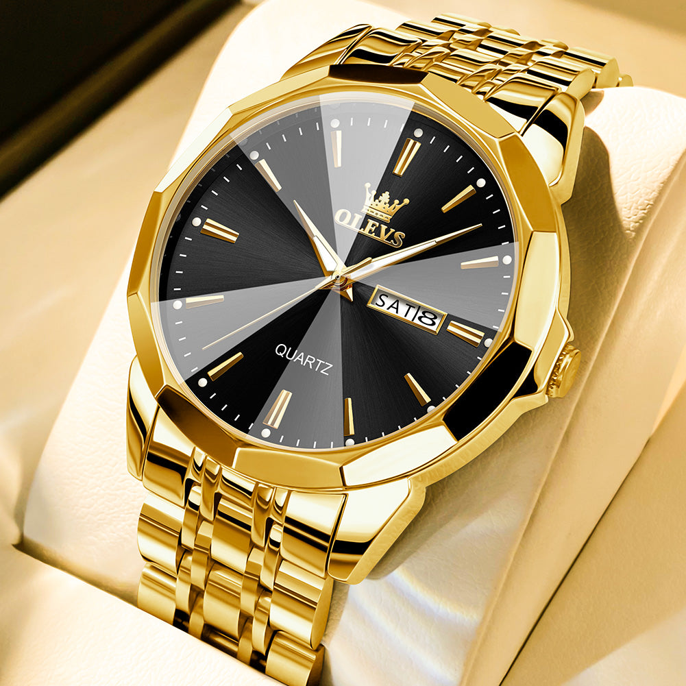 OLEVS Watches for Man 3615 Golden Black-QJ